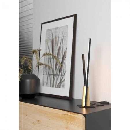 Veioza Eglo Panagria, negru mat, lemn natur, LED, 6W, 1440 lumeni, alb cald 3000K, 900492 [1]