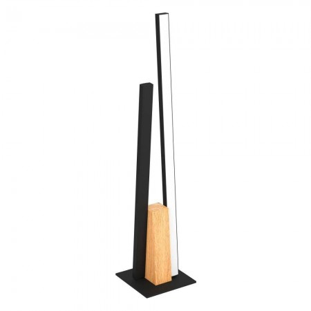 ILUMINAT - Veioza Eglo Panagria, negru mat, lemn natur, LED, 6W, 1440 lumeni, alb cald 3000K, 900492