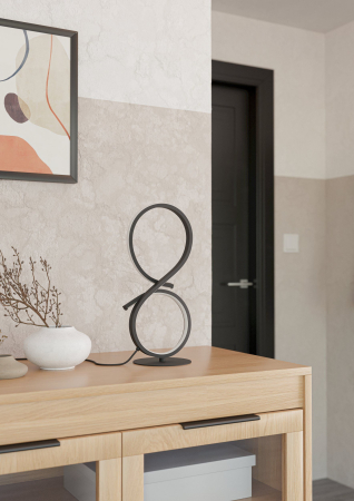 Veioza EGLO Serpins 901269 LED 11,4W 3000K 1400lm 220-240V,50/60Hz L 205mm x l 150mm x H 405mm aluminiu/otel negru plastic alb IP20 [1]