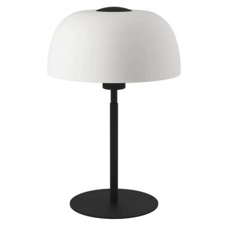 BF VEIOZE - Veioza EGLO Solo 2 900142 E27 1X40W 220-240V,50/60Hz H 415mm x Ø260mm otel negru sticla gravata alba IP20