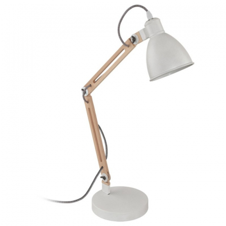 Vintage - Veioza EGLO Torona , 1xE14, 1x28W, Otel/Lemn, Alb - 96957