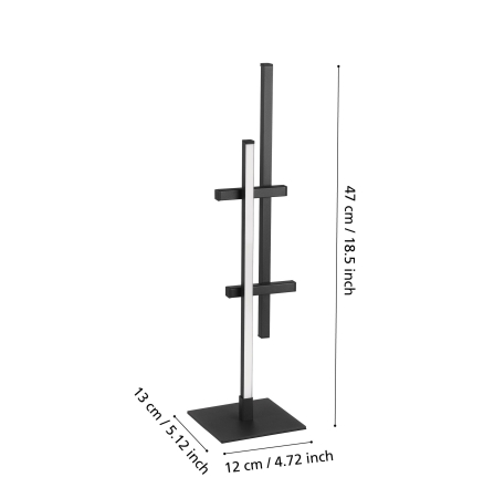 Veioza EGLO Trepiliano 902141 LED 6,5W 3000K 800lm 220-240V,50/60Hz L 120mm x l 120mm x H 470mm aluminiu/otel negru plastic alb IP20 [1]