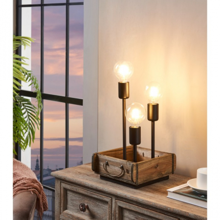 Veioza Eglo Wootton, lemn, metal, 3XE27, 43594 [2]