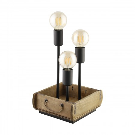 ILUMINAT - Veioza Eglo Wootton, lemn, metal, 3XE27, 43594