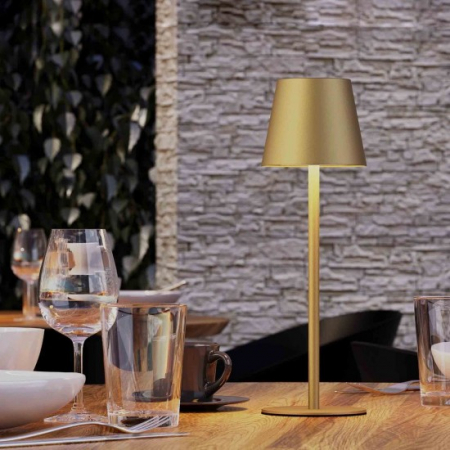 Veioza exterior Moby, auriu mat, baterie, LED, 3.5W, 215 lumeni, 3000K-6500K, IP54, H.35 cm, 90576 [1]