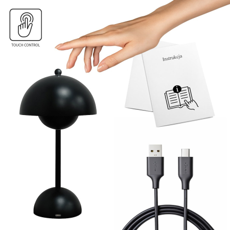 Veioza Milagro Costa LED 3W 300lm 3000K/6000K 3.7V Black Metal & Plastic IP20 [5]