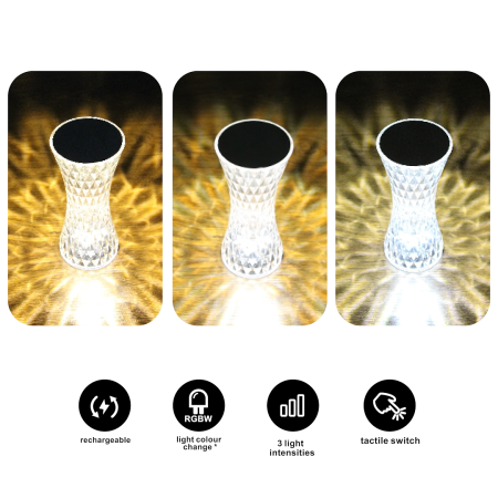 Veioza Milagro Tower LED 1W 55lm RGBW 5V Transparent Plastic IP20 [2]