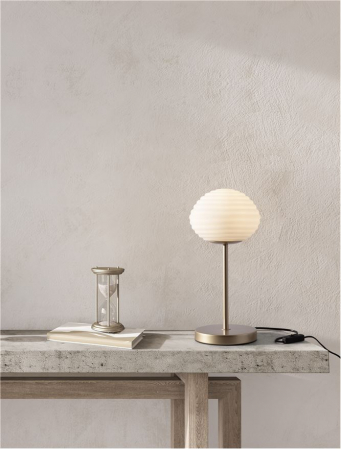 Veioza Nova Luce ALLEN E14 1x5W   Matt Gold Metal & Milky White Structured Glass IP20 [1]