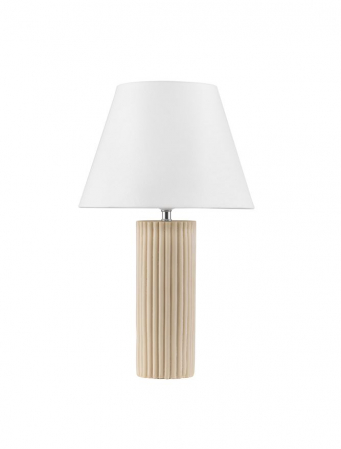 Moderne - Veioza Nova Luce BACCO 9001062 Beige Scallop Stone Casting & Fabric Shade E27 1x12W IP20