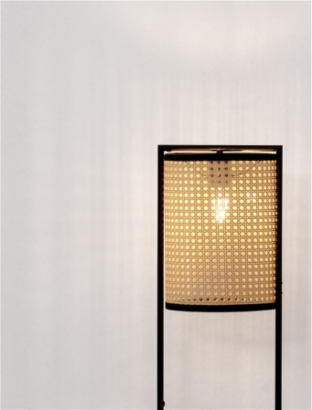 Veioza Nova Luce ERTO 9001118 Sandy Black Steel & Rattan E27 1x12W IP20 [4]
