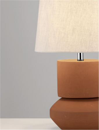 Veioza Nova Luce IZUMI 9001060 Terracotta Ceramic & Fabric Shade E27 1x12W IP20 [4]
