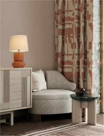 Veioza Nova Luce IZUMI 9001060 Terracotta Ceramic & Fabric Shade E27 1x12W IP20 [1]