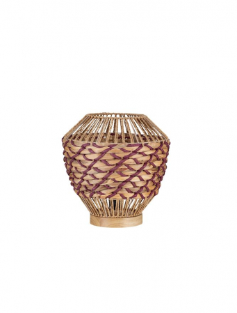 ILUMINAT - Veioza Nova Luce JACO 9586623 Natural Water Hyacinth Natural Red Rope & Wood Base E27 1x12W IP20