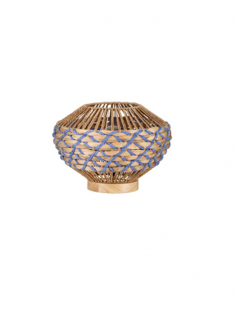 ILUMINAT - Veioza Nova Luce JACO 9586624 Natural Water Hyacinth Natural Blue Rope & Wood Base E27 1x12W IP20