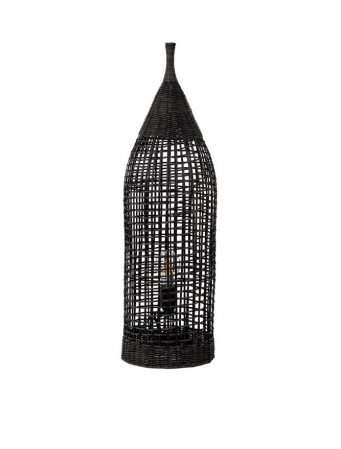 Veioze - Veioza Nova Luce NAOS 9586629 Black Rattan & Sandy Black Metal E27 1x12W IP20
