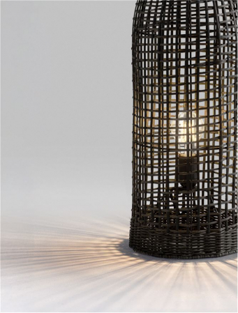 Veioza Nova Luce NAOS 9586629 Black Rattan & Sandy Black Metal E27 1x12W IP20 [4]