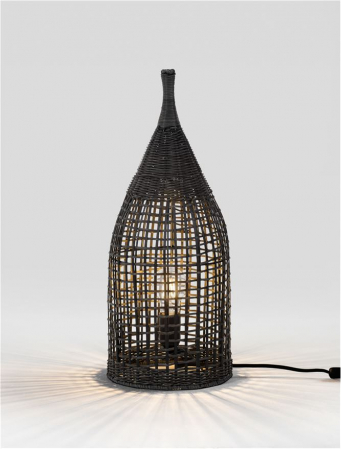 Veioza Nova Luce NAOS 9586630 Black Rattan & Sandy Black Metal E27 1x12W IP20 [3]