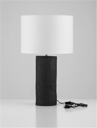 Veioza Nova Luce NORR 9001064 Black ‘Papier-Mâché & Fabric Shade E27 1x12W IP20 [2]