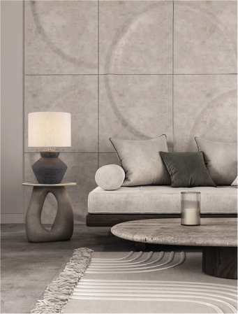 Veioza Nova Luce PLUMAGE 9001069 Anthracite Ceramic & Fabric Shade E27 1x12W IP20 [1]