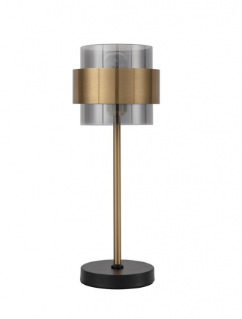 Veioza Nova Luce SIANNA E27 4x12W   Smoke Glass & Black Cord & Brass gold Metal IP20