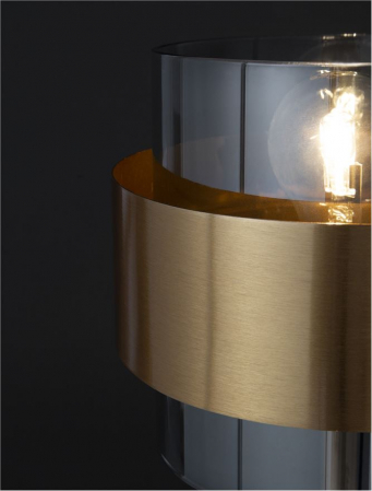 Veioza Nova Luce SIANNA E27 4x12W   Smoke Glass & Black Cord & Brass gold Metal IP20 [4]