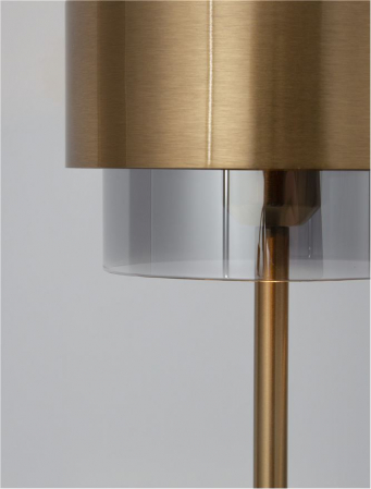 Veioza Nova Luce SIANNA E27 4x12W   Smoke Glass & Black Cord & Brass gold Metal IP20 [2]