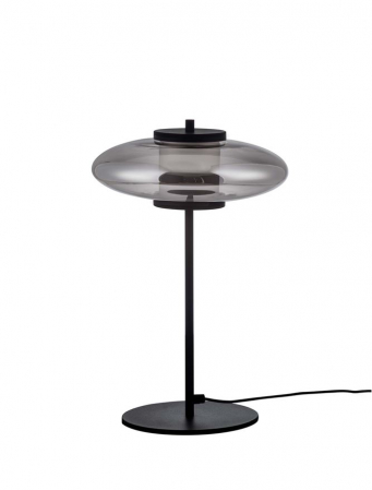 Veioze - Veioza Nova Luce SKIA 9416948 Touch Dimmable Sandy Black Metal & Smoky Gray Glass LED 8W 221lm 3000K IP20