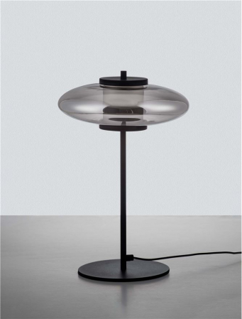 Veioza Nova Luce SKIA 9416948 Touch Dimmable Sandy Black Metal & Smoky Gray Glass LED 8W 221lm 3000K IP20 [2]