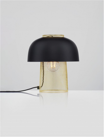 Veioza Nova Luce SQUBE 9001085 E27 1x12W    Sandy Black & Gold Metal   IP20 [3]