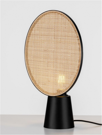 Veioza Nova Luce TIERRA 9586628 Natural Rattan & Sandy Black Metal Base E27 1x12W IP20 [4]