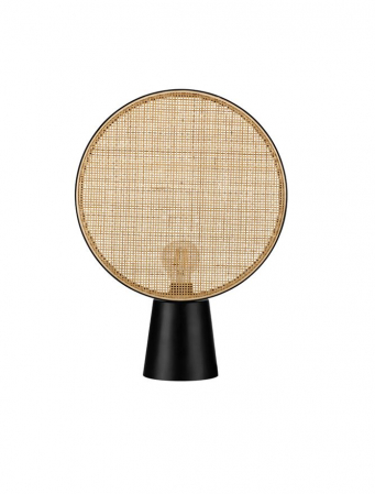 Veioze - Veioza Nova Luce TIERRA 9586628 Natural Rattan & Sandy Black Metal Base E27 1x12W IP20