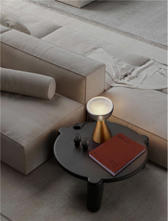 Veioza Nova Luce VOI 9236312 Brass Gold Metal & Smoky Glass LED 8W 227lm 3000K IP20 [1]