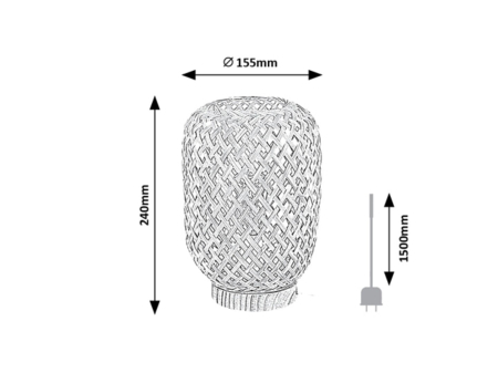 Veioza Rabalux Alinafe E14 E14 1x MAX 25W metal/ lemn nature stil scandinav, IP20 74016 [5]