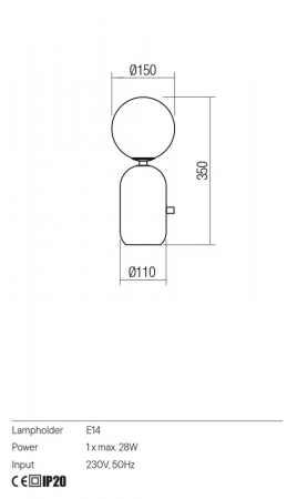 Veioza REDO HELIOS 01-2930 E14 1x28W    Metal Negru Mat IP20 [1]