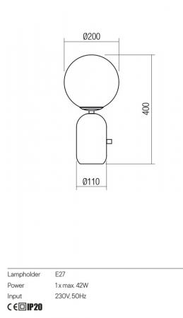 Veioza REDO HELIOS 01-2932 E27 1x42W    Metal Negru Mat IP20 [1]
