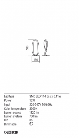 Veioza REDO Nubo 01-1418 1x12W 3000K 700lm Nedimabila IP20 White [2]