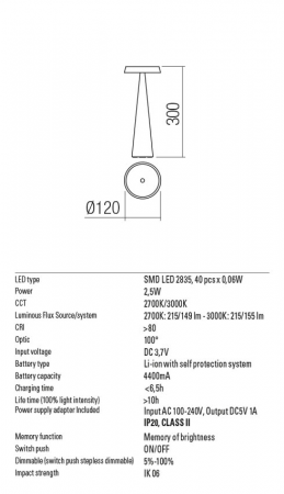 Veioza REDO TAO 90337 LED 2,5W 2700K/3000K 155lm Dimabil 5%-100% Aluminiu Negru Mat IP20 [1]