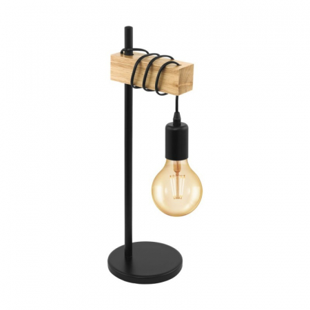 BLACK FRIDAY 2024 - Veioza vintage EGLO Townshend 32918, E27 60W, maro/negru
