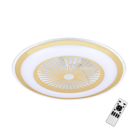  Ventilatoare - Ventilator Milagro Zephyr LED 48W  3000K/6000K 230V Gold Metal & Plastic IP20
