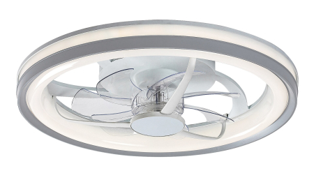 ILUMINAT - Ventilator Rabalux Fanricius LED 40W 2200lm 3000, 4000, 6000 plastic silver stil funcțional 230V, 50Hz IP20 71335