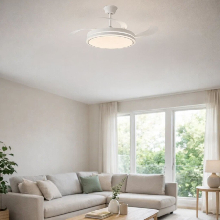 Ventilator Rabalux Fluara LED 60W 4800lm 3000K-6500K metal white stil functional, IP20 71364 [1]
