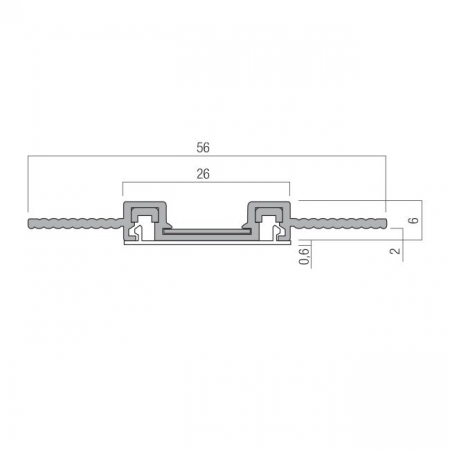 XT01R SWH Sina magnetica liniara pentru montaj încastrat, alba cu lungimea de 2m, echipat cu circuit pentru 48V DC IP40 [1]