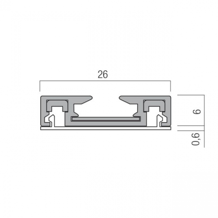 XT01S SBK Sina magnetica liniara pentru montaj aparent, negra cu lungimea de 2m, echipat cu circuit pentru 48V DC IP40 [1]