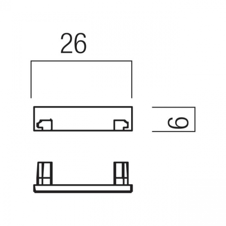 XT01SEC SBK Element terminal din policarbonat, pentru profilele aparente din familia XTINY [1]