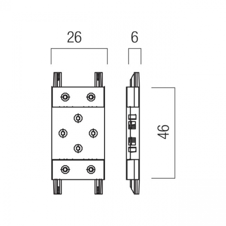 XT01SLC SBK Conector liniar, mecanic și electric, pentru două sine magnetice aparente XTINY. [1]