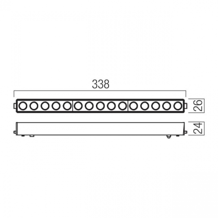 XT23WW SP SBK Spot fix liniar 15w 1800lm 3000K 24grd IP40 pentru montajul pe sinele magnetice încastrate/aparente XTINY [1]