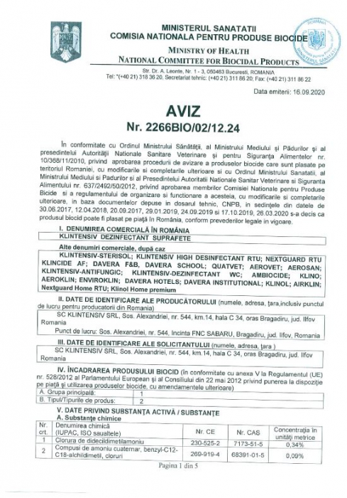 Klintensiv Virucid Dezinfectant suprafete gata de utilizare-500 ml [2]