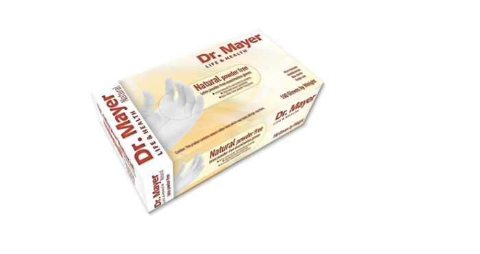 Manusi latex nepudrate Dr.Mayer Marimea M -Albe 100 buc [2]