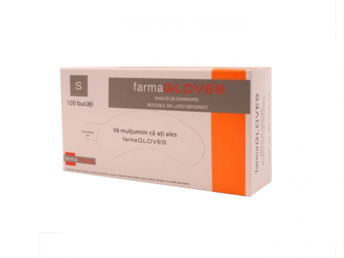 Manusi latex nepudrate Farma Gloves Marimea S -Albe 100 buc [1]