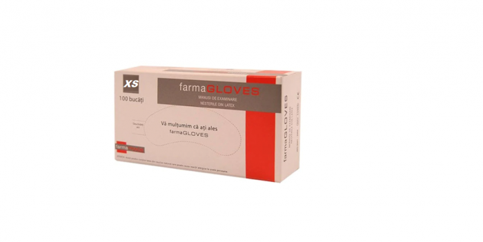 Manusi latex pudrate Farma Gloves Marimea XS -Albe 100 buc [1]